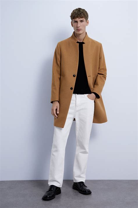 zara camel overcoat.